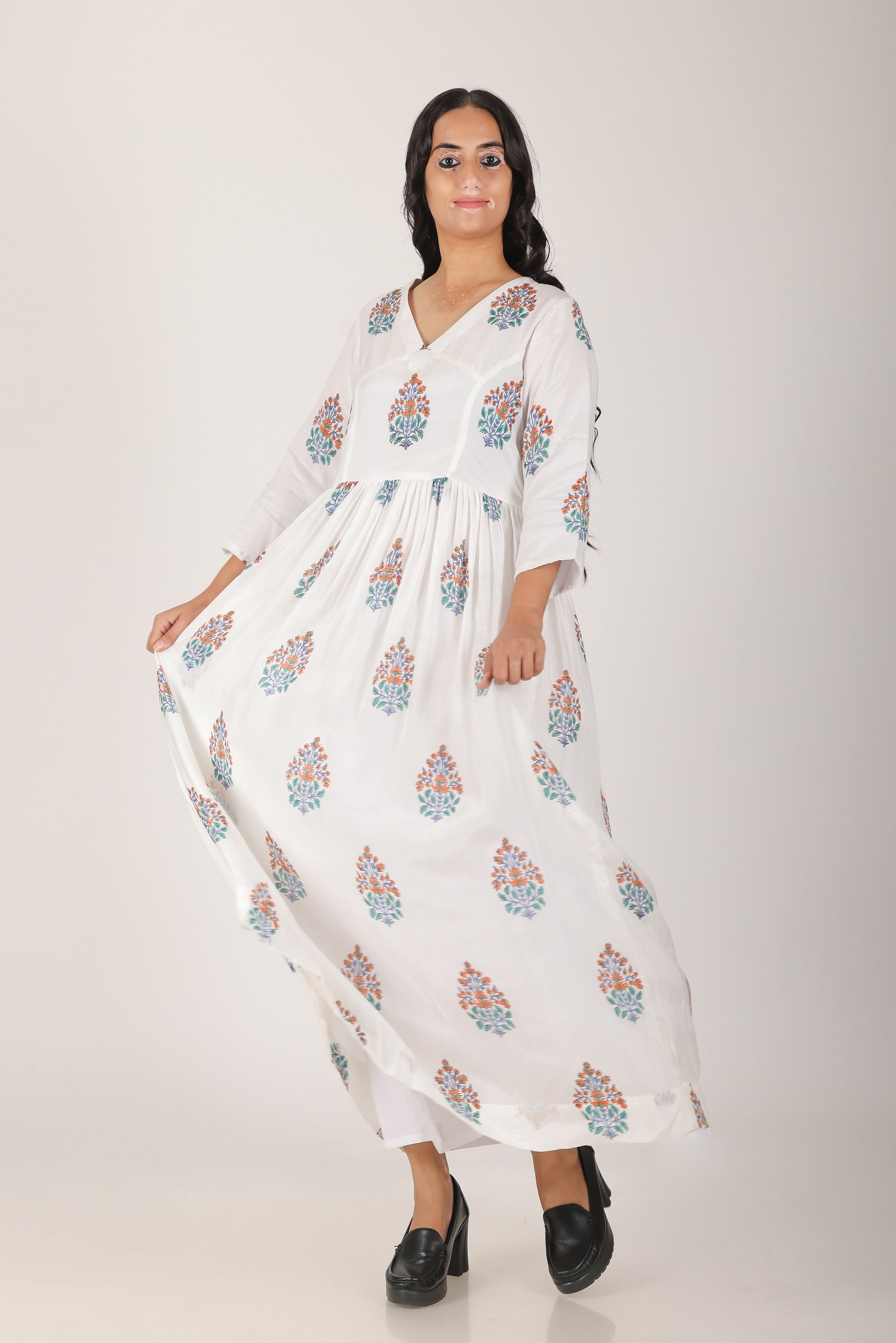 White Mughal wall dress