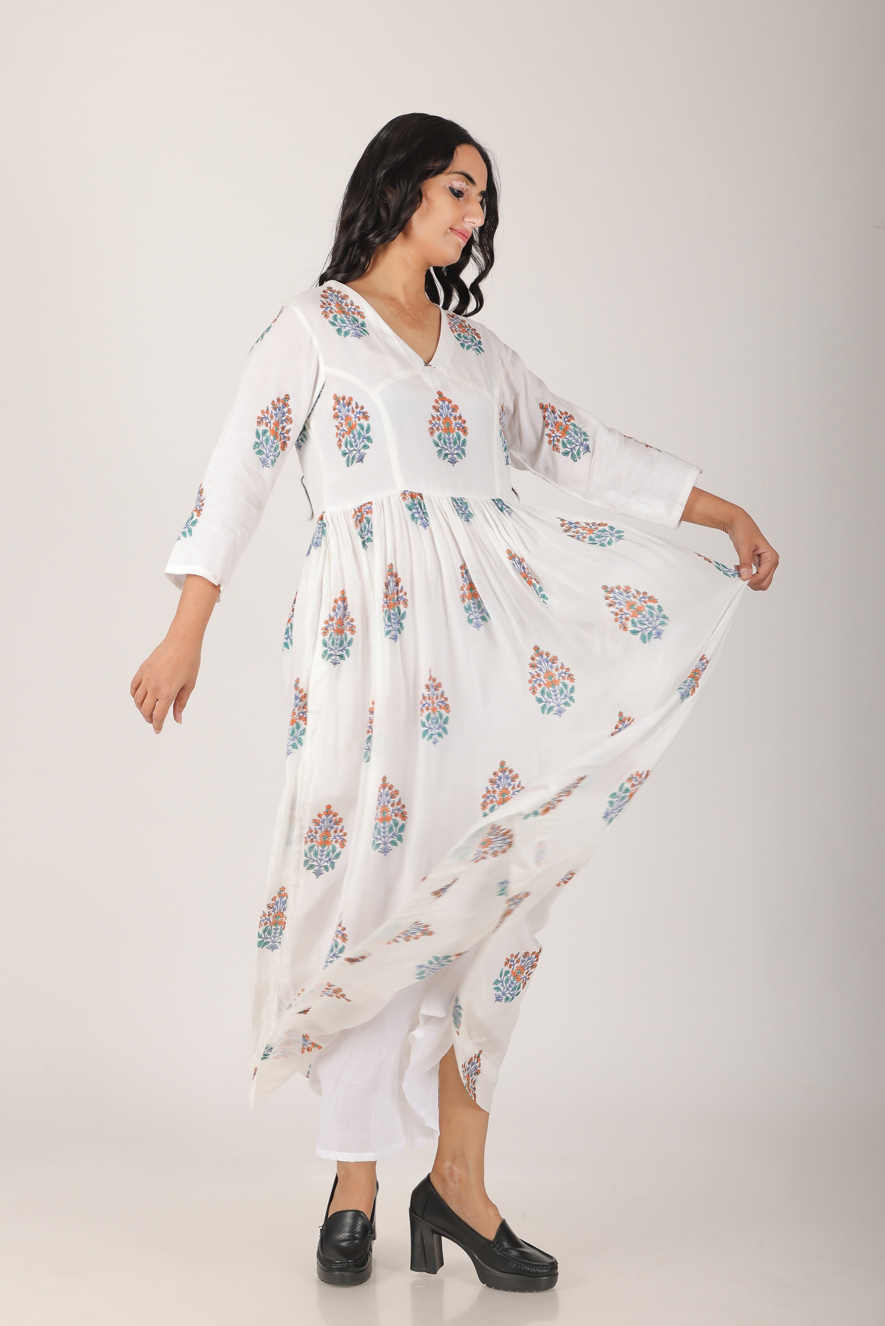 White Mughal wall dress