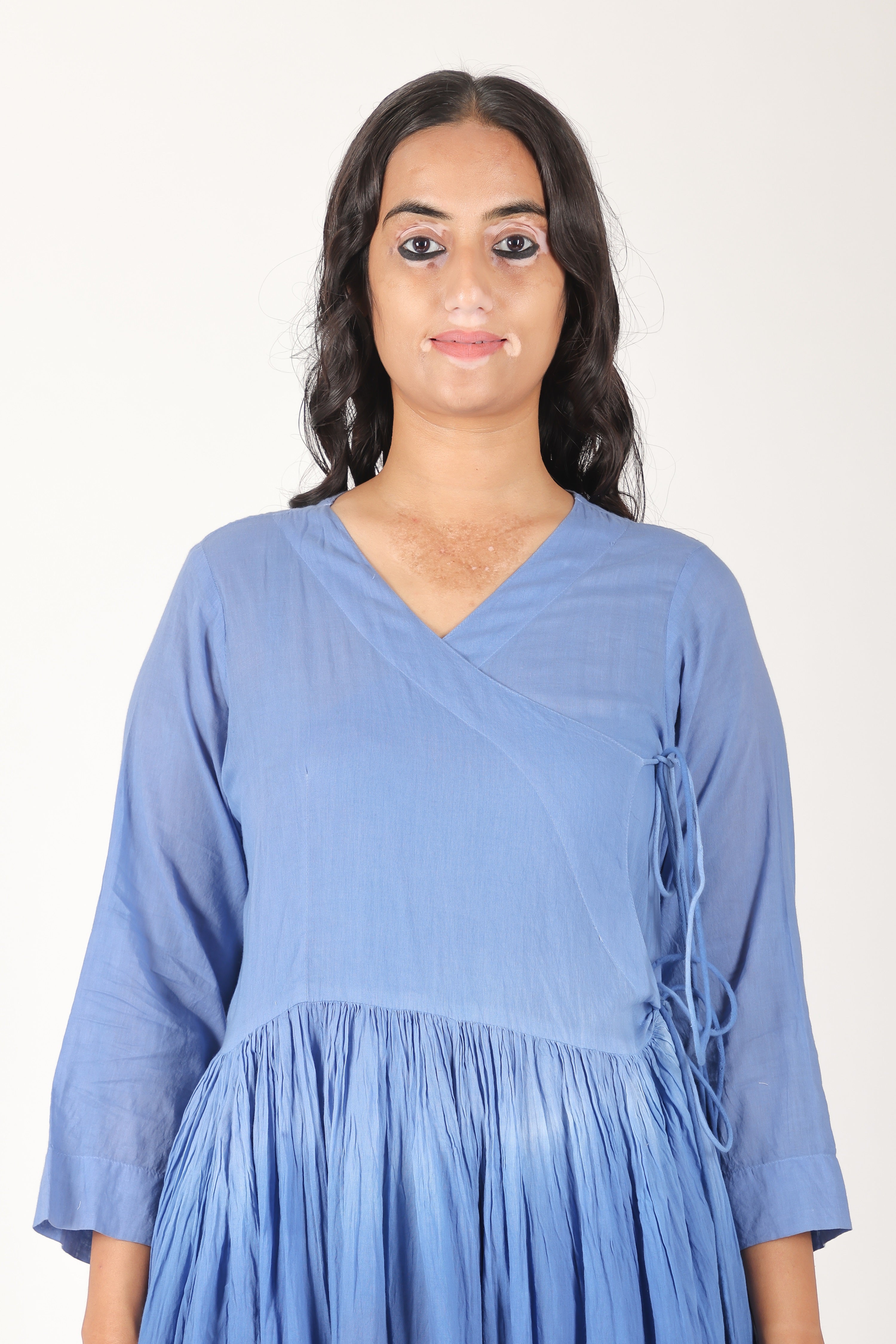 Neela ombare cotton Angrakha dress