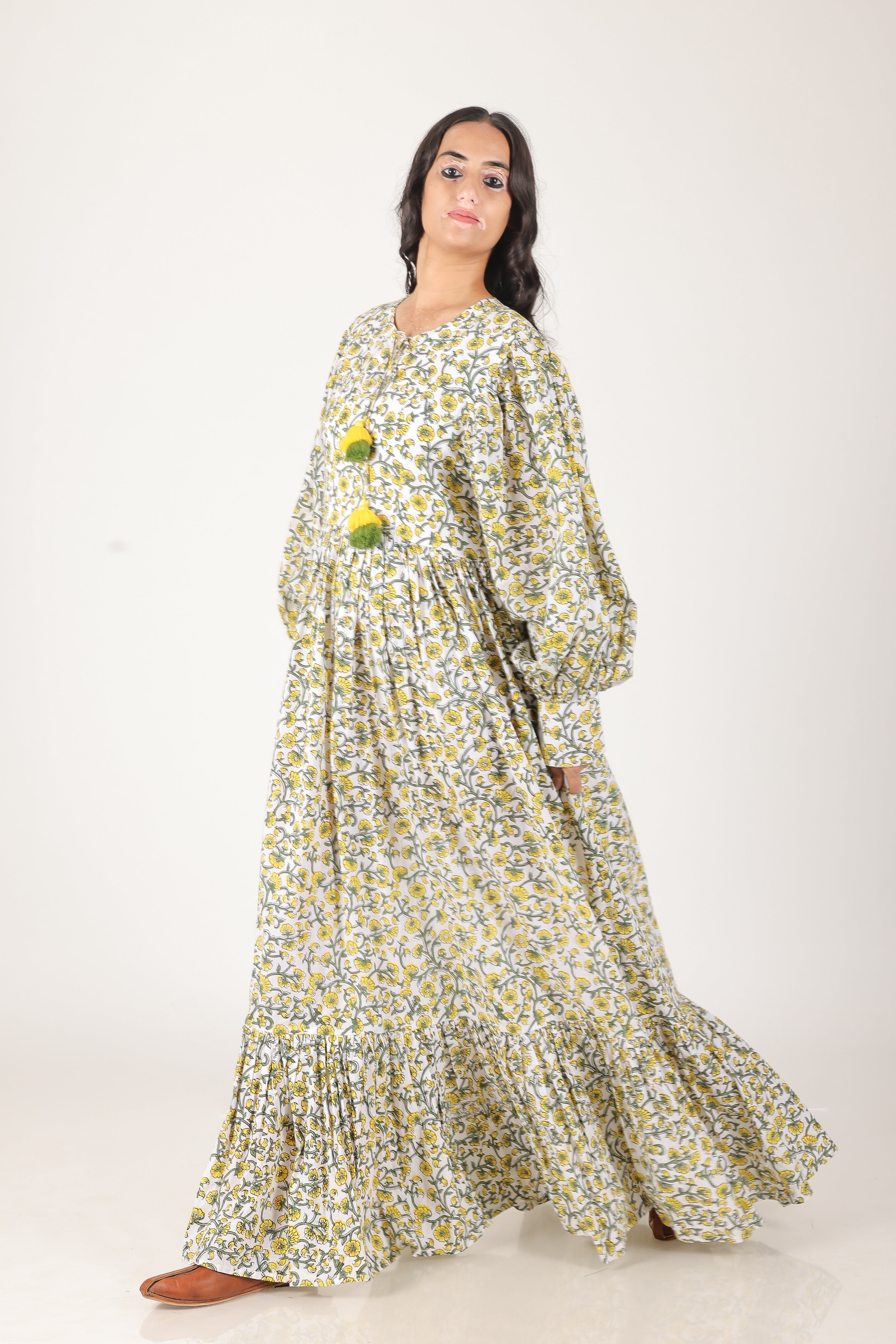 Sunflower flared dress