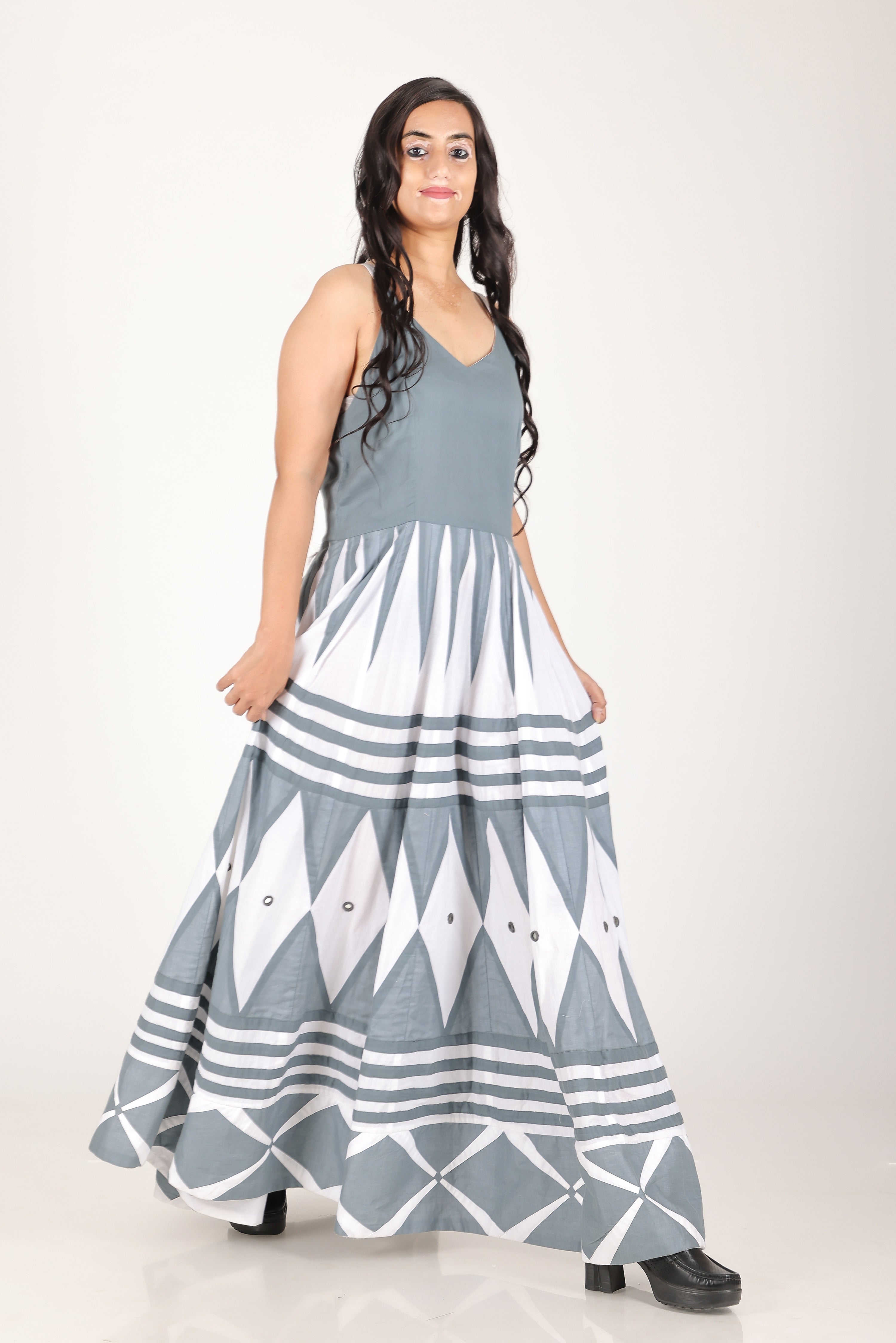 Jyamitri hand work applique dress