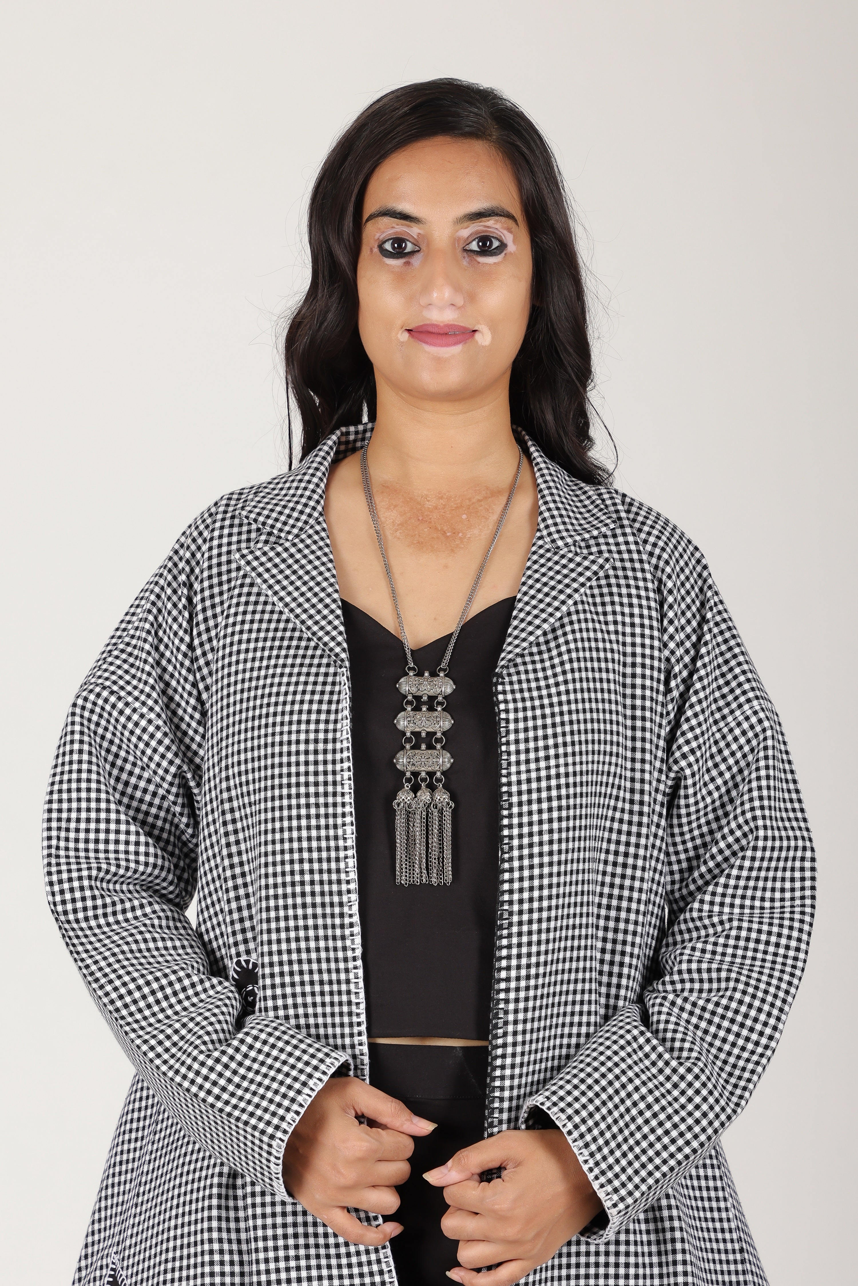 CHECKS HAND APPLIQUE JACKET