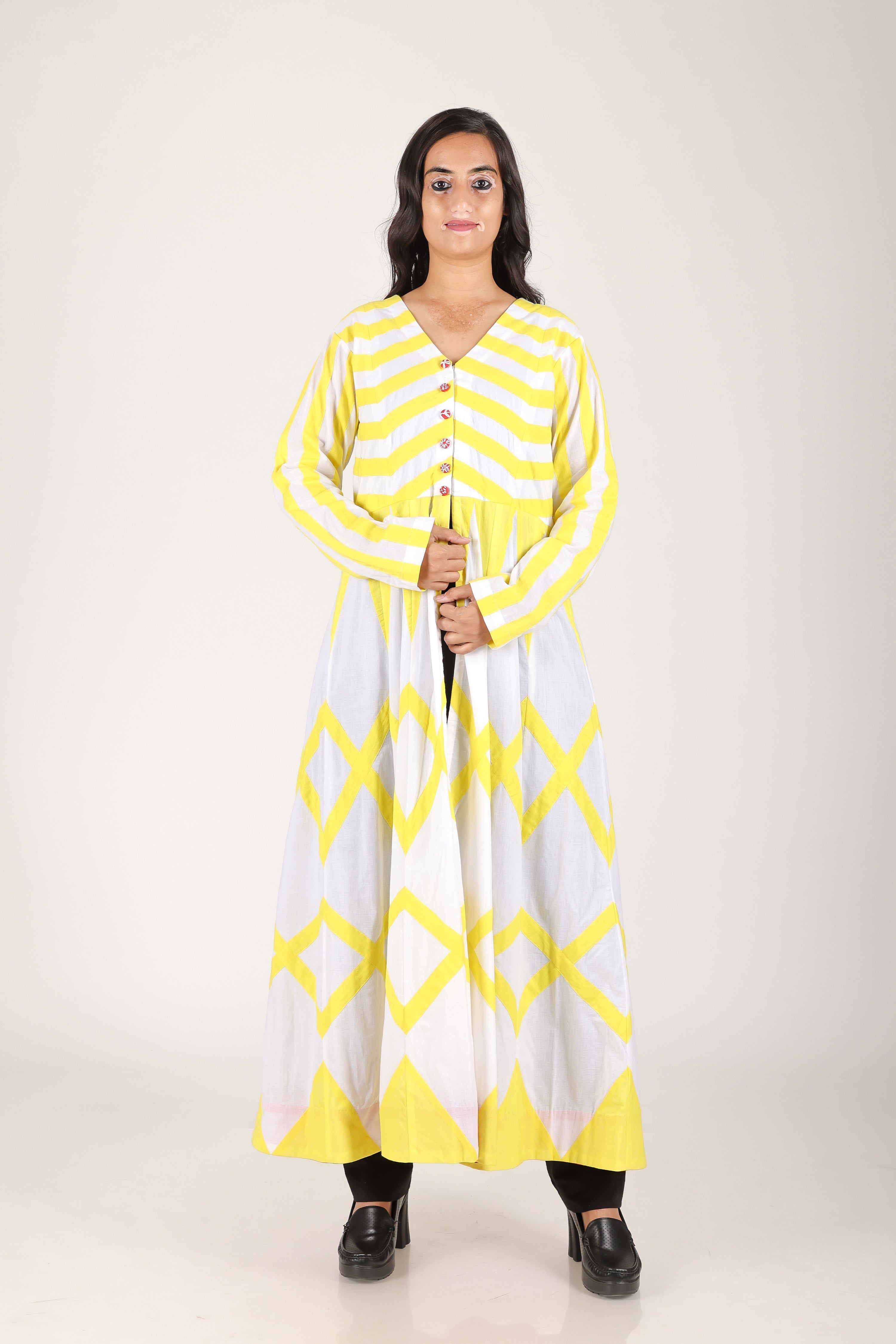 YELLOW PATTI LONG SHRUG