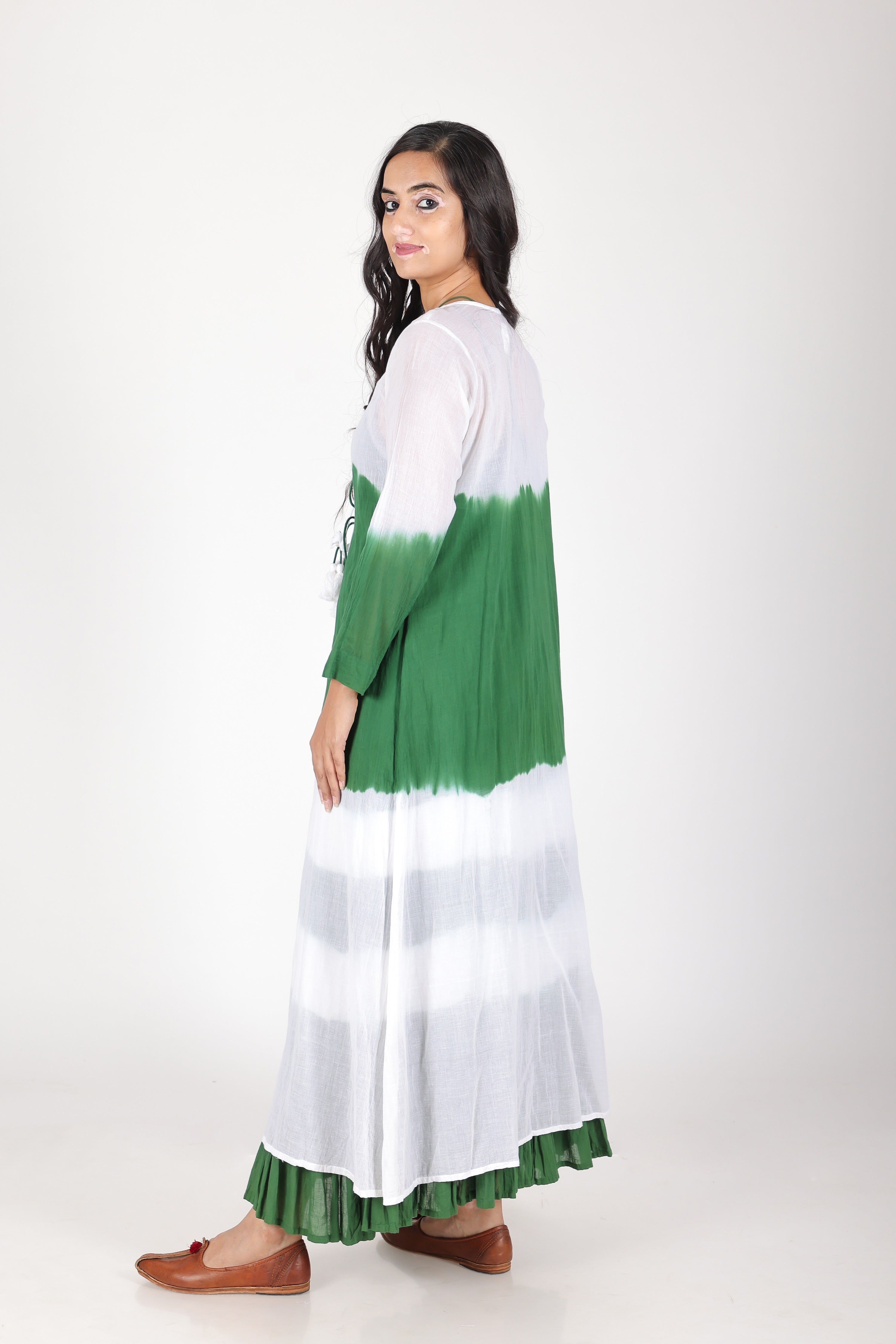 KAAI GREEN TIE DYE SHRUG DRESST