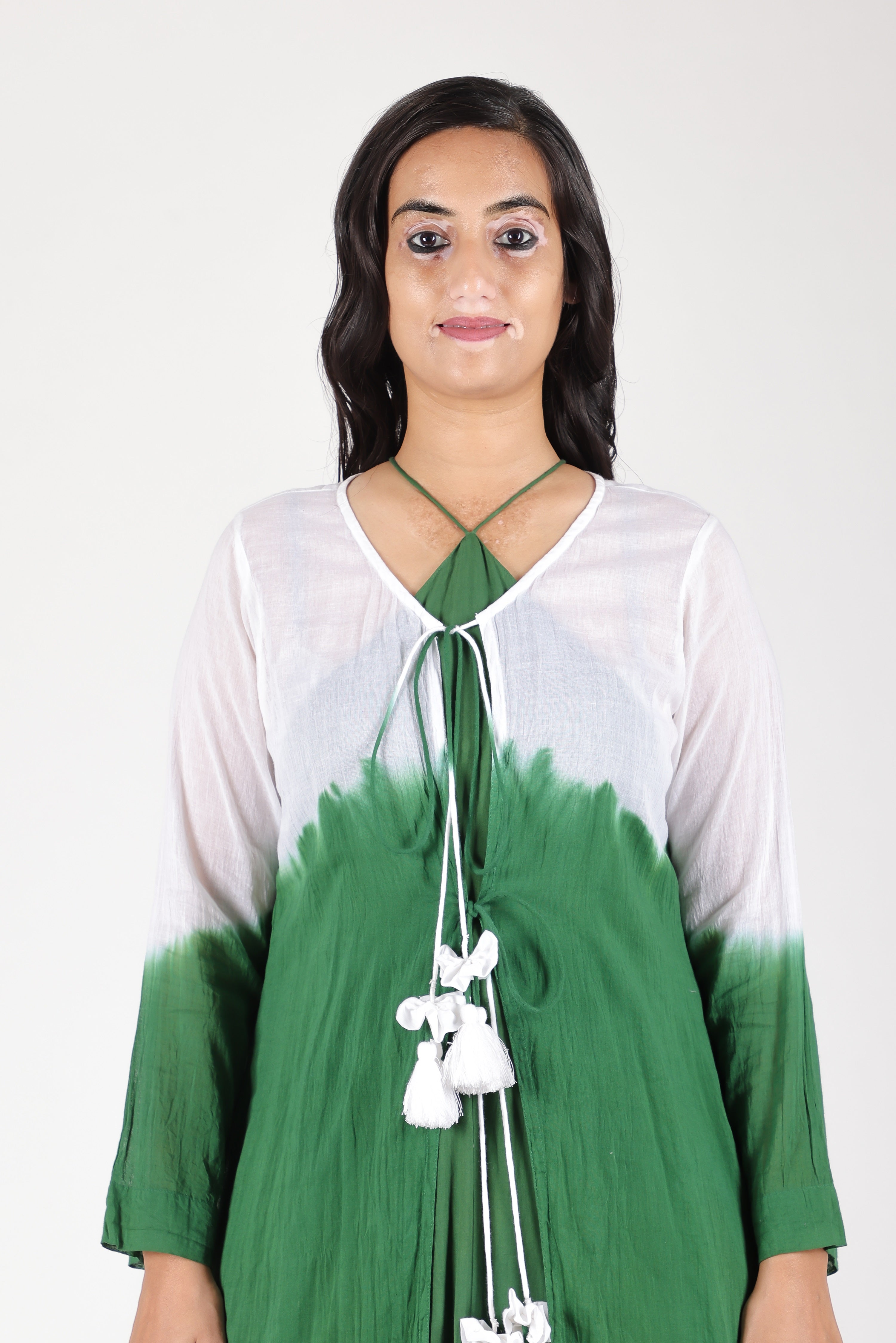 KAAI GREEN TIE DYE SHRUG DRESST