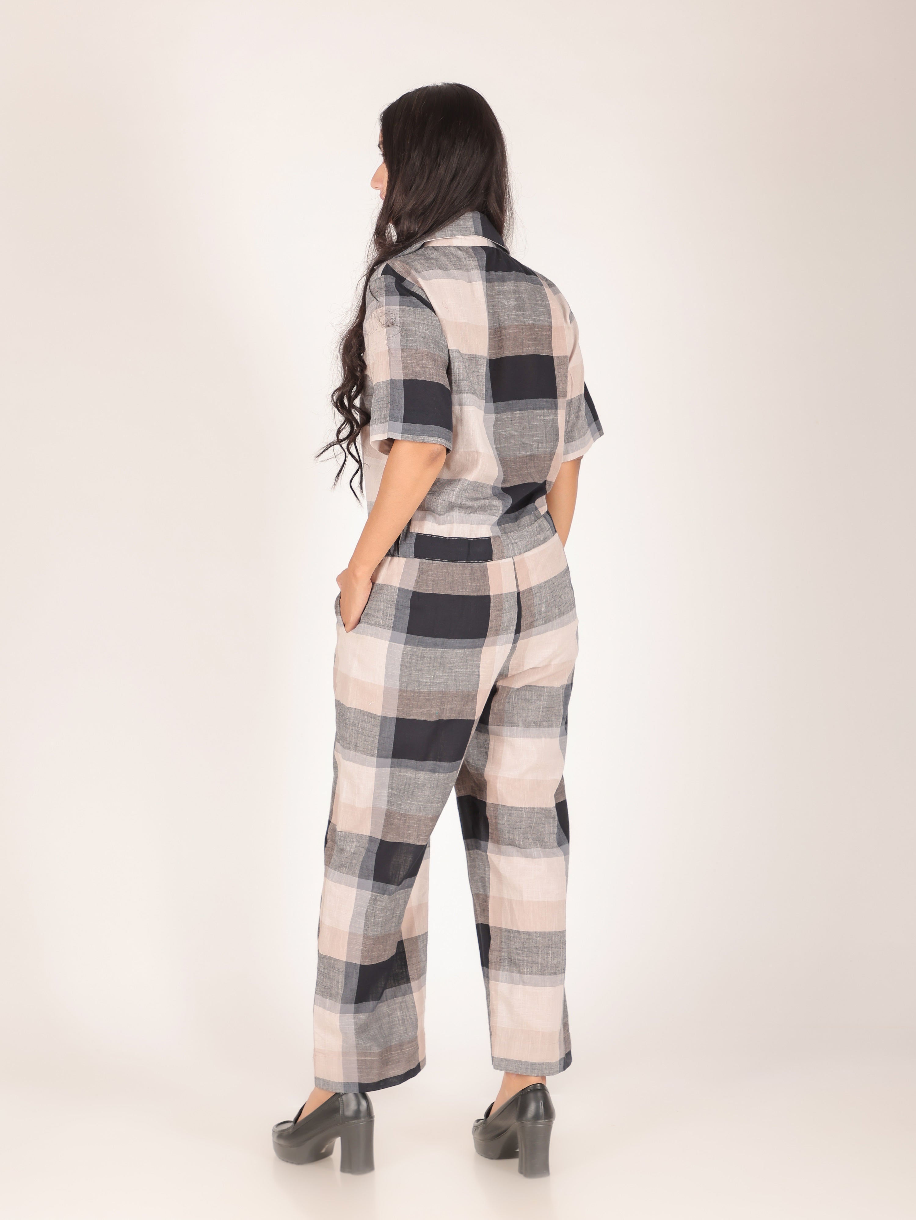 CHECKERD HAND CRAFTED JUMPSUIT